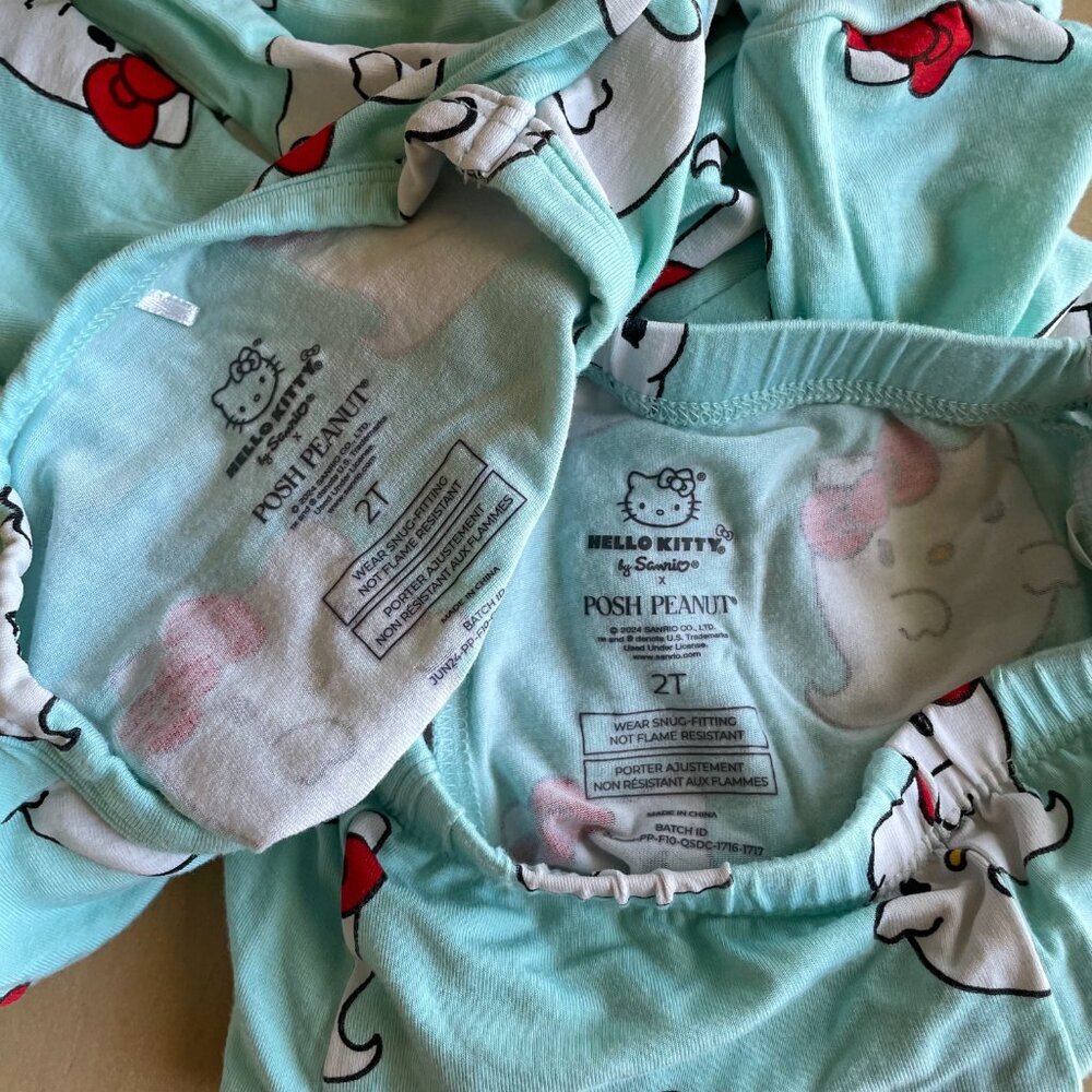 Posh Peanut Bamboo Hello Kitty Halloween Ghosts PJs Pajamas - Size 2T - Picture 10 of 10